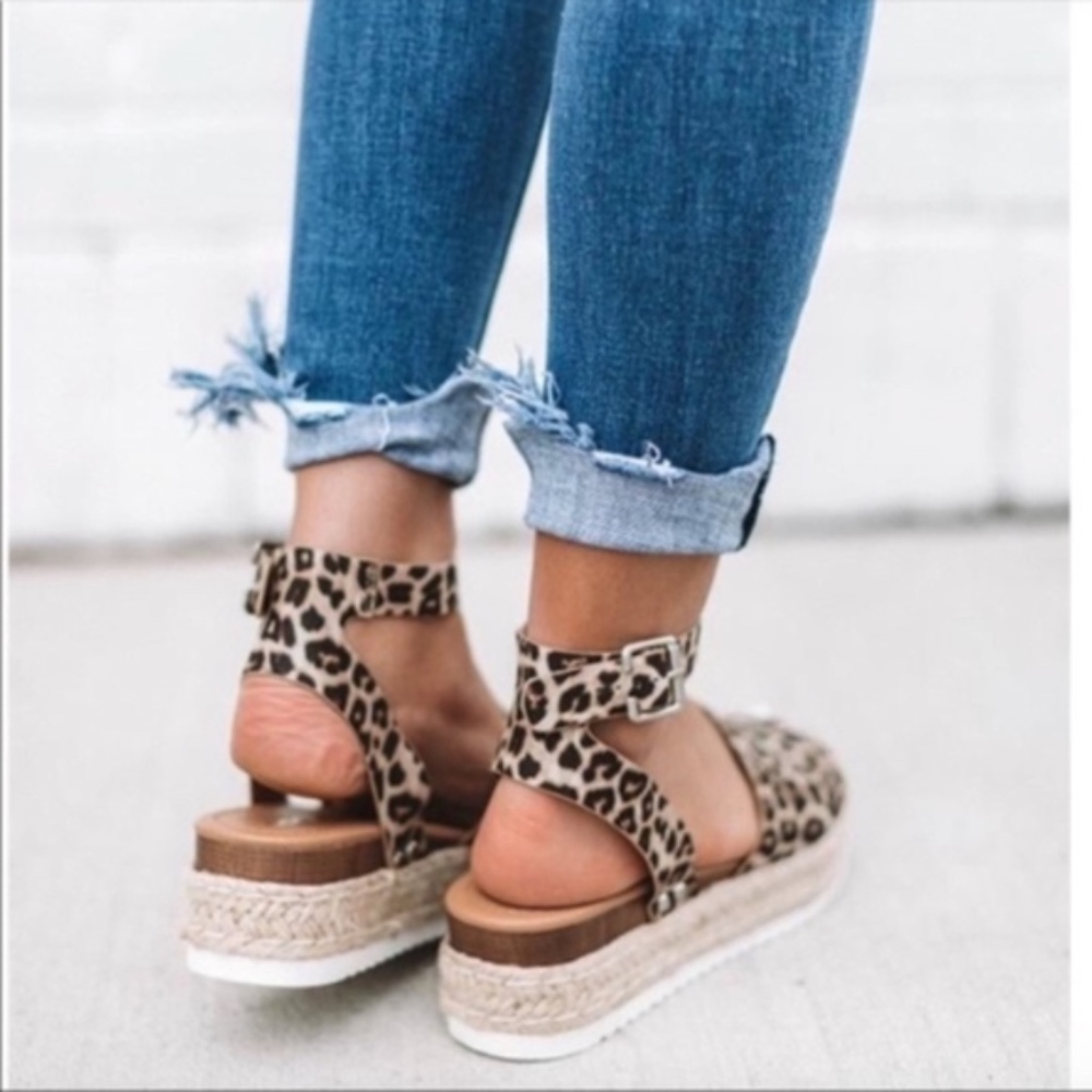 Cheetah Animal Print Leopard Espadrille Sandal - Picture 2 of 2